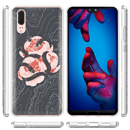 Чехол BoxFace Huawei P20 Snake Rose