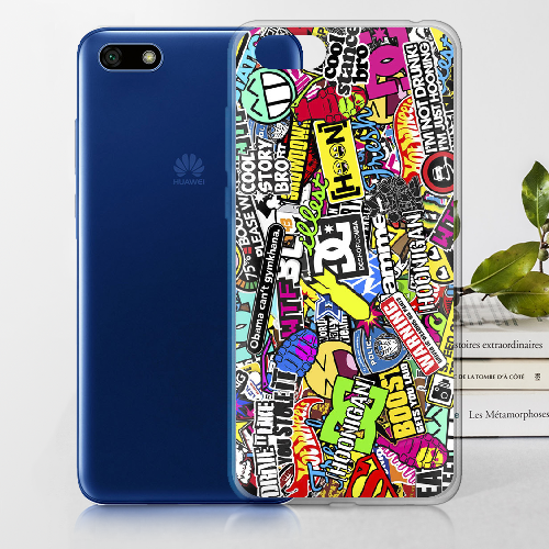 Чехол BoxFace Huawei Y5 2018 Multicolored Inscriptions