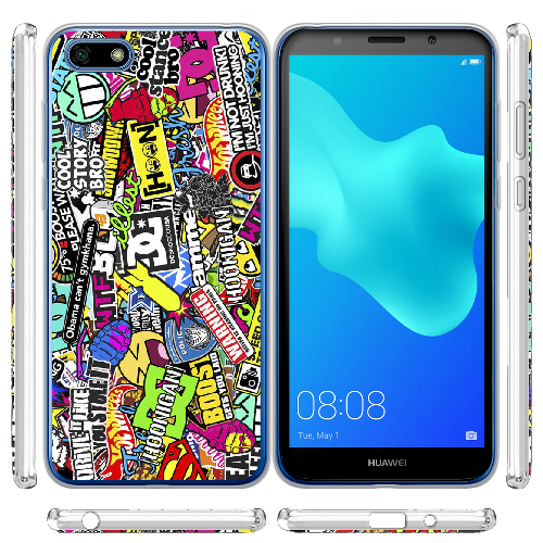 Чехол BoxFace Huawei Y5 2018 Multicolored Inscriptions