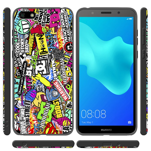 Чехол BoxFace Huawei Y5 2018 Multicolored Inscriptions