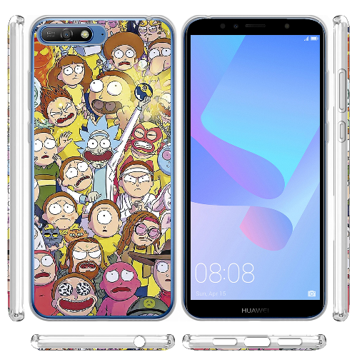 Чехол Boxface Huawei Y6 2018 Rick and Morty все герои