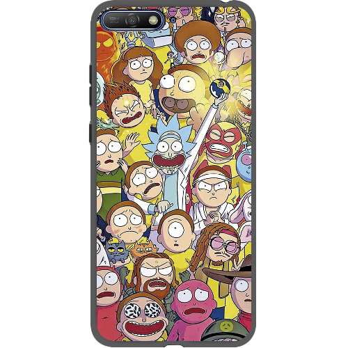 Чехол Boxface Huawei Y6 2018 Rick and Morty все герои