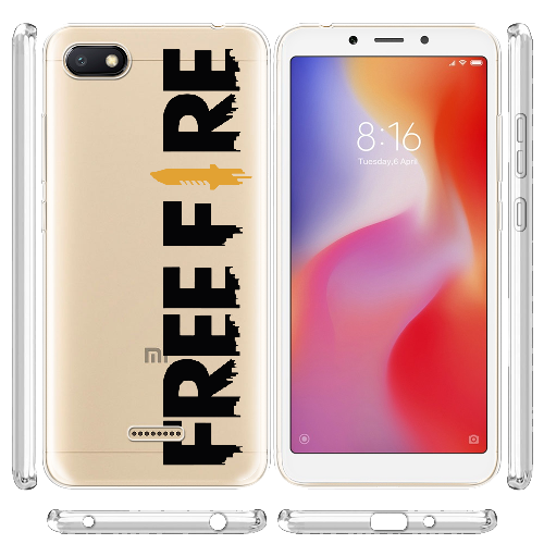 Чехол Boxface Xiaomi Redmi 6A Черный Free Fire