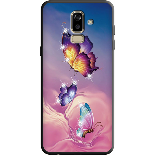 Чехол BoxFace Samsung J810 Galaxy J8 2018 Бабочки со стразами