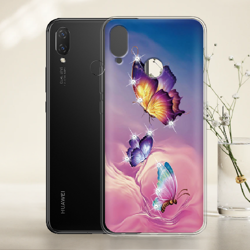 Чехол BoxFace Huawei P Smart Plus Бабочки со стразами