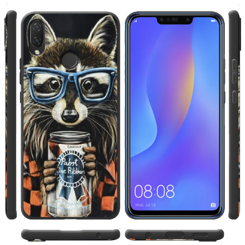 Чехол BoxFace Huawei P Smart Plus Енот с банкой