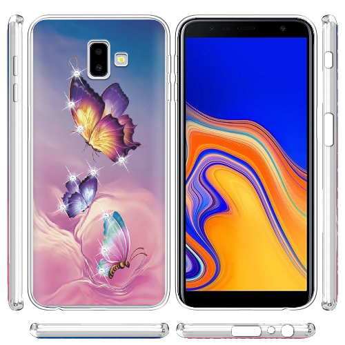 Чехол BoxFace Samsung J610 Galaxy J6 Plus 2018 Бабочки со стразами