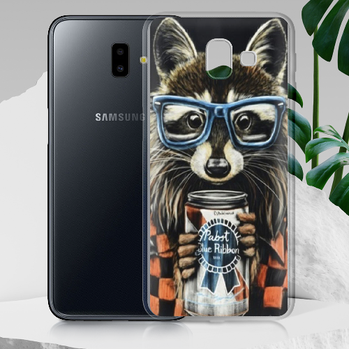 Чехол BoxFace Samsung J610 Galaxy J6 Plus 2018 Енот с банкой