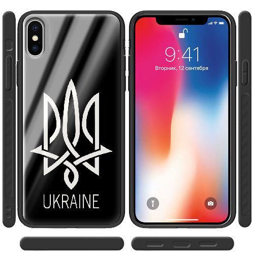 Чехол BoxFace iPhone XS Тризуб монограмма UKRAINE