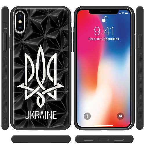 Чехол BoxFace iPhone XS Тризуб монограмма UKRAINE