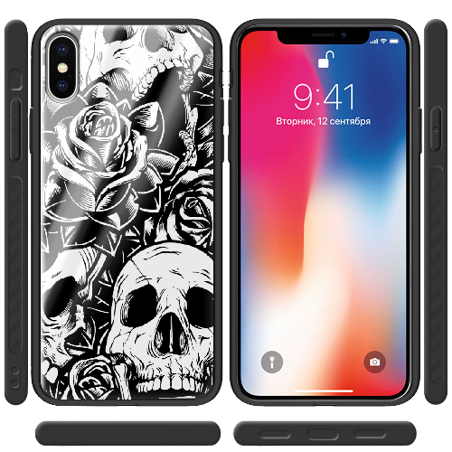 Чехол BoxFace iPhone XS Skull and Roses