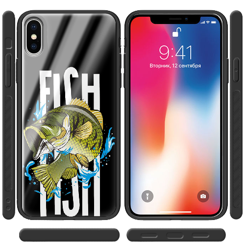 Чехол BoxFace iPhone XS Bass fish