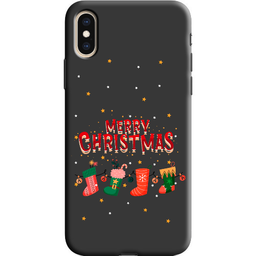 Чехол BoxFace iPhone XS Рождественские Носки