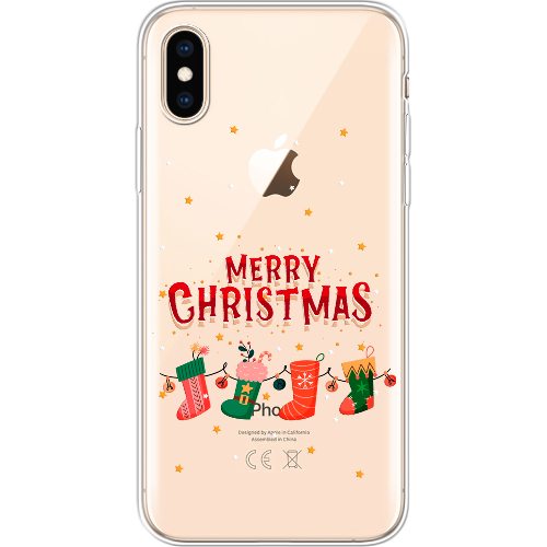 Чехол BoxFace iPhone XS Рождественские Носки