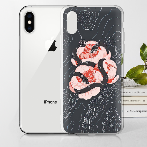Чехол BoxFace iPhone XS Snake Rose