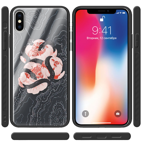 Чехол BoxFace iPhone XS Snake Rose