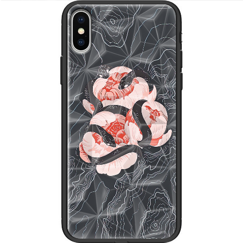 Чехол BoxFace iPhone XS Snake Rose