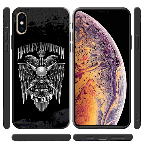 Чехол BoxFace iPhone XS Harley Davidson skull and eagles