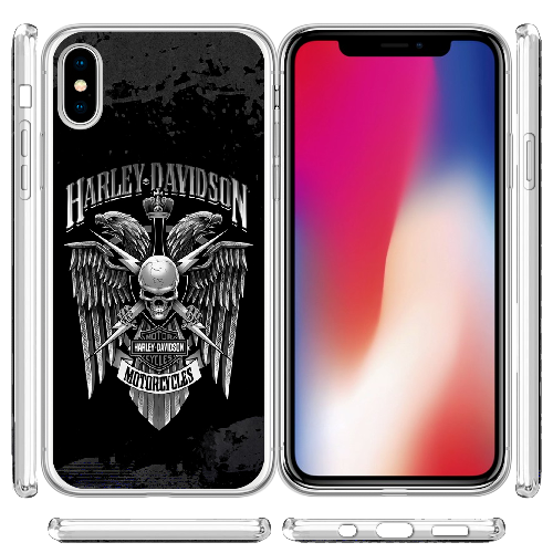 Чехол BoxFace iPhone XS Harley Davidson skull and eagles