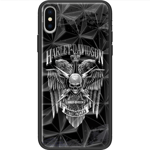 Чехол BoxFace iPhone XS Harley Davidson skull and eagles