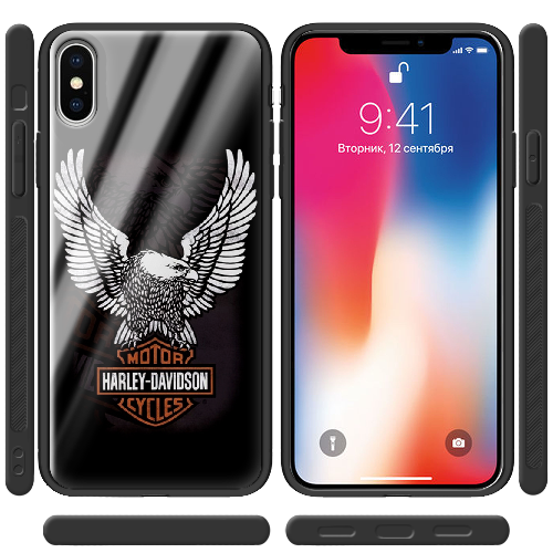 Чехол BoxFace iPhone XS Harley Davidson and eagle