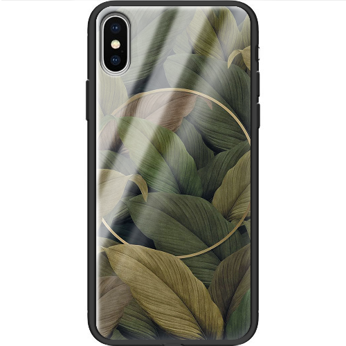 Чехол BoxFace iPhone XS Green Leaf
