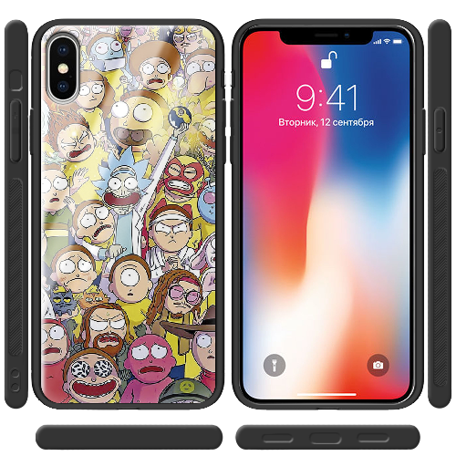 Чехол BoxFace iPhone XS Rick and Morty все герои