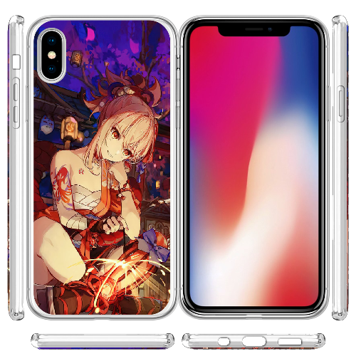 Чехол BoxFace iPhone XS Genshin Ёимия с огоньком