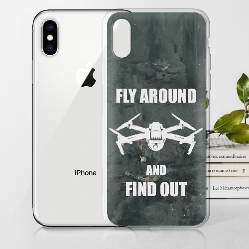Чехол BoxFace iPhone XS Дрон Fly Around