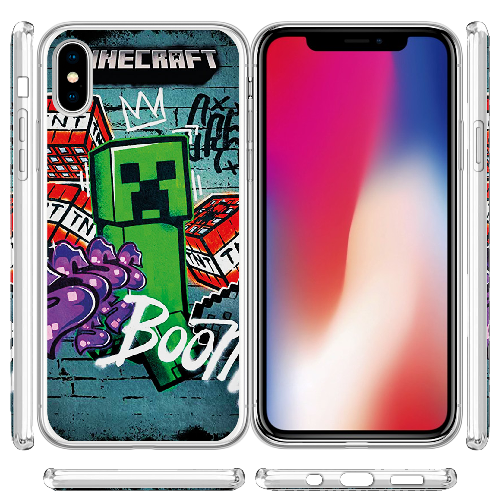 Чехол BoxFace iPhone XS Minecraft Graffiti