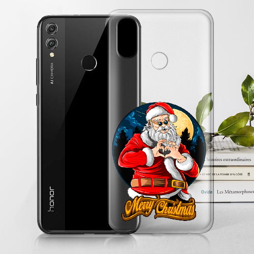 Чехол BoxFace Honor 8x Cool Santa and heart