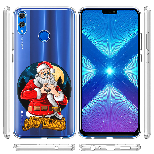 Чехол BoxFace Honor 8x Cool Santa and heart