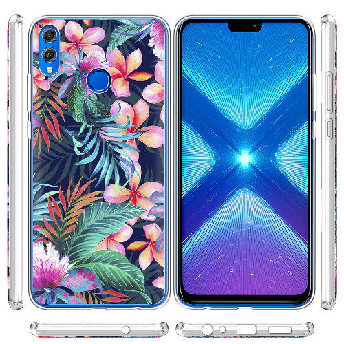 Чехол BoxFace Honor 8x flowers in the tropics