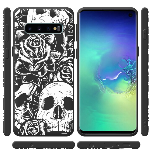 Чехол Boxface Samsung G973 Galaxy S10 Skull and Roses