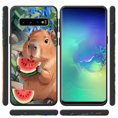 Чехол Boxface Samsung G973 Galaxy S10 Капибара з кавуном