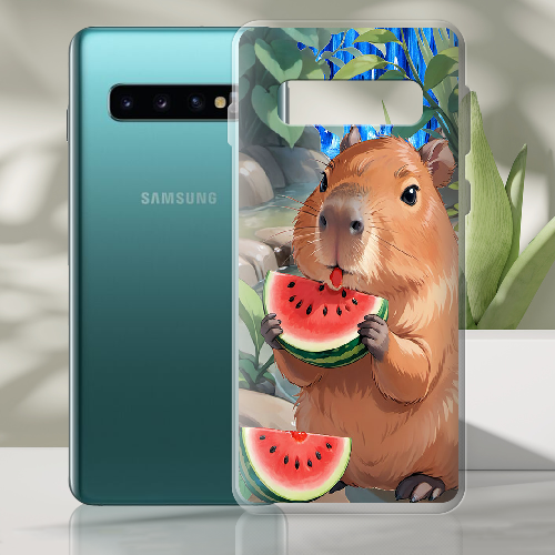 Чехол Boxface Samsung G973 Galaxy S10 Капибара з кавуном