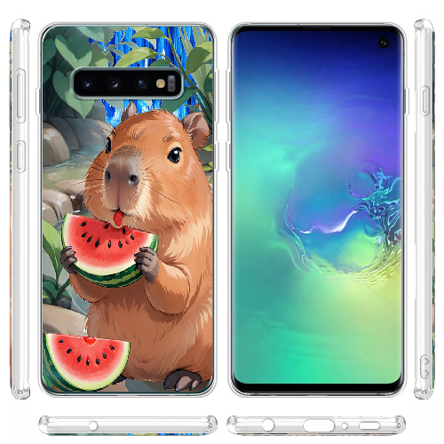 Чехол Boxface Samsung G973 Galaxy S10 Капибара з кавуном