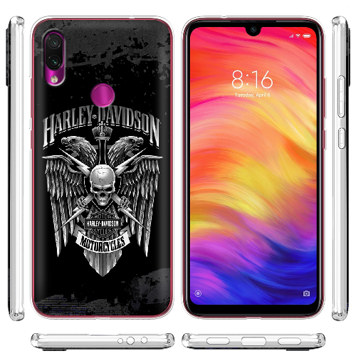 Чехол BoxFace Xiaomi Redmi Note 7 Harley Davidson skull and eagles