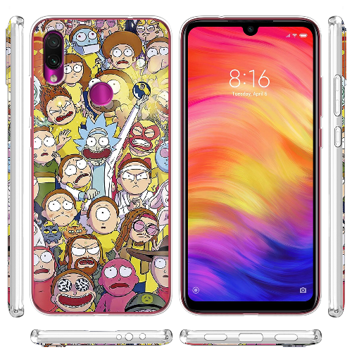 Чехол BoxFace Xiaomi Redmi Note 7 Rick and Morty все герои