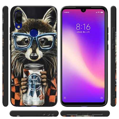 Чехол BoxFace Xiaomi Redmi 7 Енот с банкой