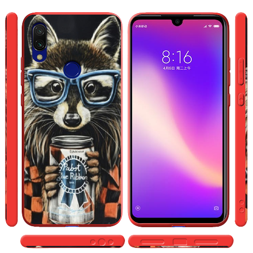 Чехол BoxFace Xiaomi Redmi 7 Енот с банкой