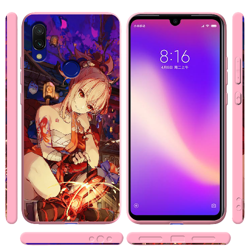 Чехол BoxFace Xiaomi Redmi 7 Genshin Ёимия с огоньком