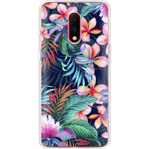 Чехол BoxFace OnePlus 7 flowers in the tropics