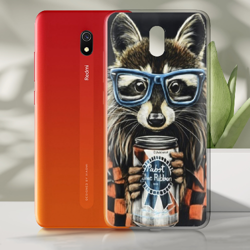 Чехол BoxFace Xiaomi Redmi 8A Енот с банкой