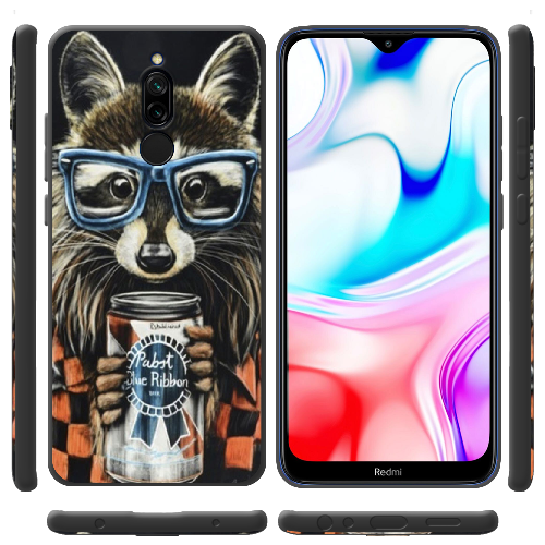 Чехол BoxFace Xiaomi Redmi 8 Енот с банкой