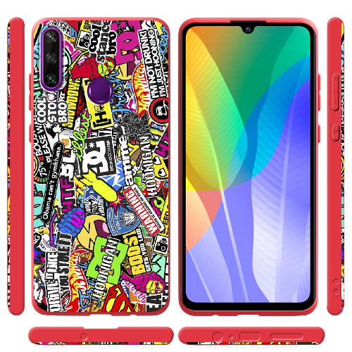 Чехол Boxface Huawei Y6p Multicolored Inscriptions