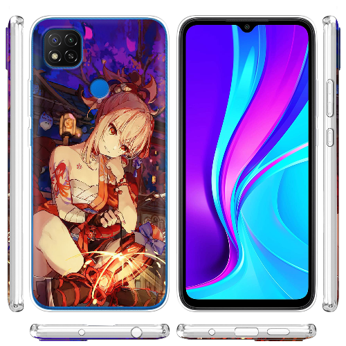 Чехол BoxFace Xiaomi Redmi 9C Genshin Ёимия с огоньком