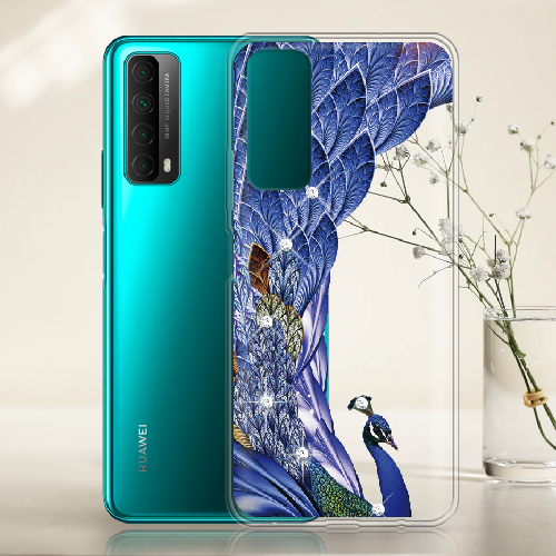 Чехол BoxFace Huawei P Smart 2021 Павлин со стразами