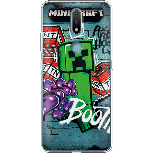 Чехол Boxface Nokia 2.4 Minecraft Graffiti
