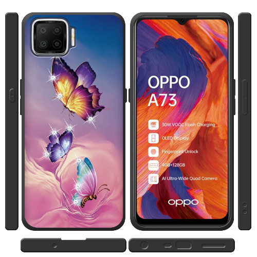 Чехол BoxFace OPPO A73 Бабочки со стразами